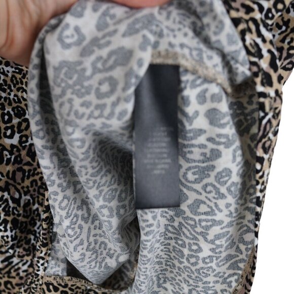 Adrianna Papell Womens Leopard Print V-Neck Blouse Size L - Picture 6 of 6